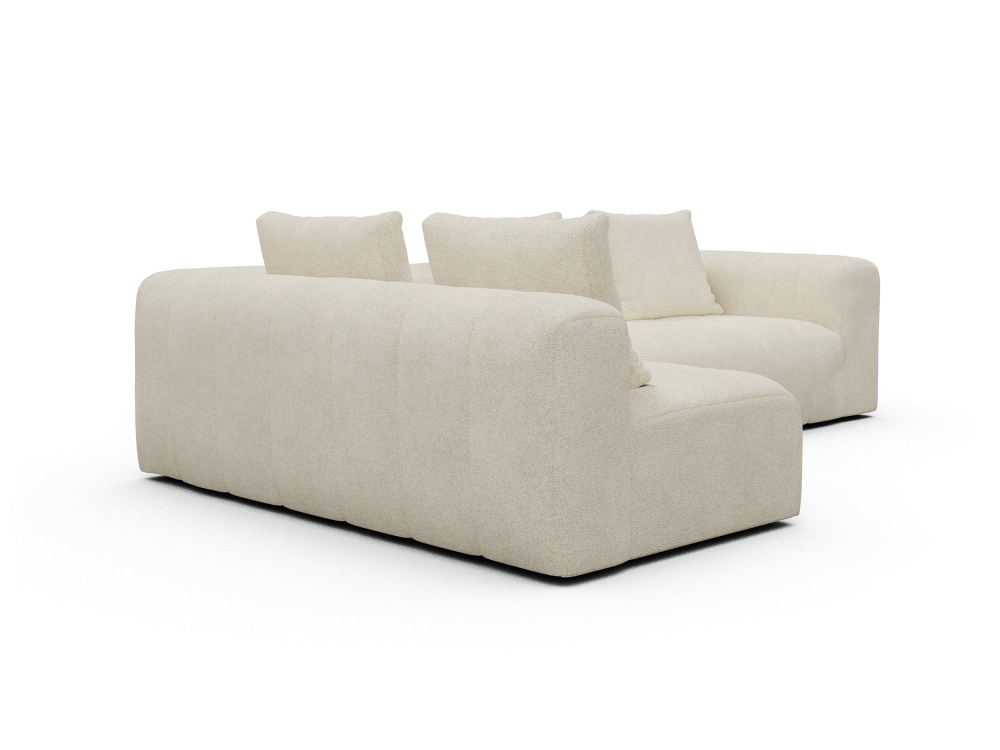 Hugo 2x 2,5-Sitzer Armlehne rechts Boucle-Off-White moebelfaktor