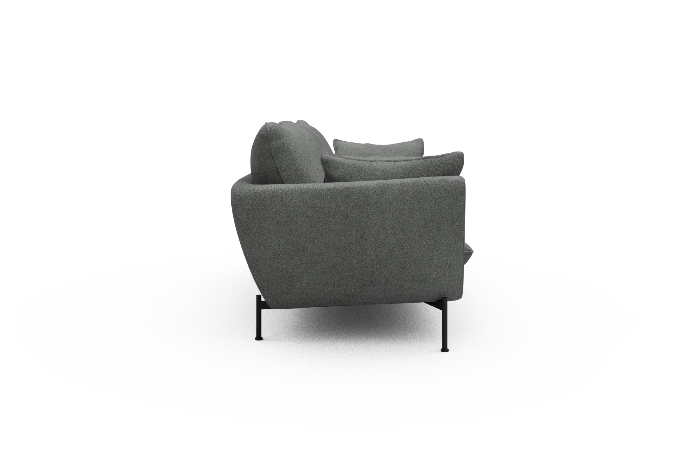 Sofa Anton 3-Sitzer Boucle-Ash-Grey