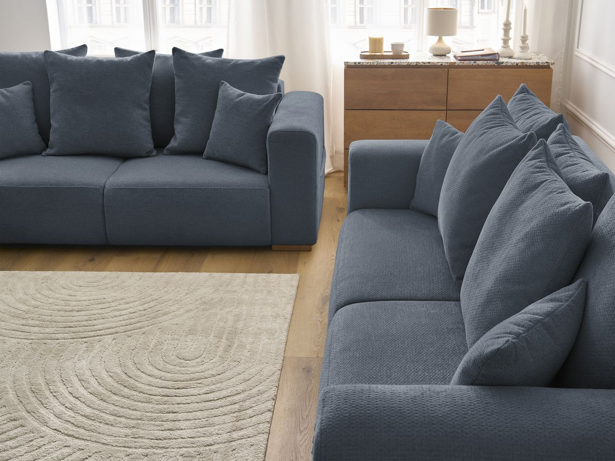 Bobochic Sidonie Sofa 5-Sitzer Melange-Stoff Dunkelblau