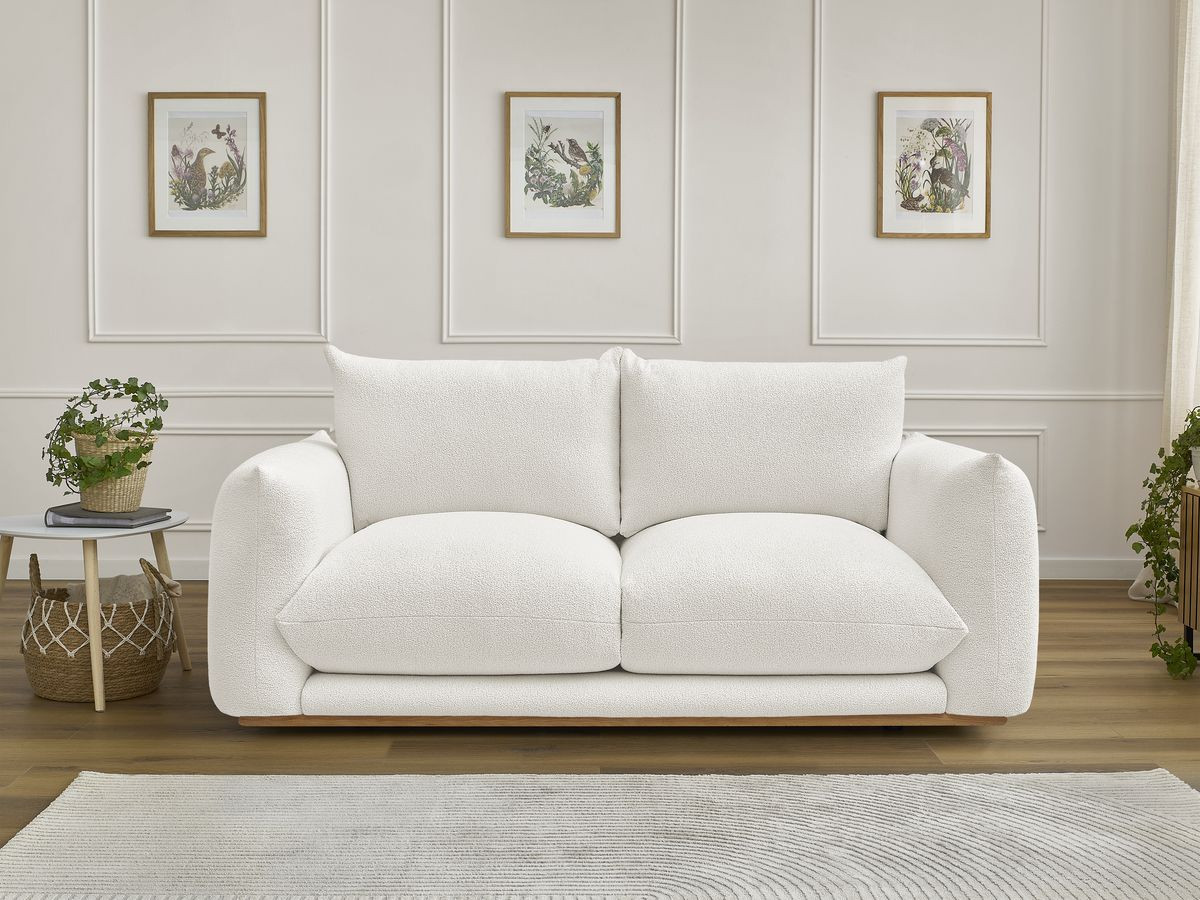 Bobochic Ernest Sofa 2-Sitzer Bouclé-Stoff Weiß