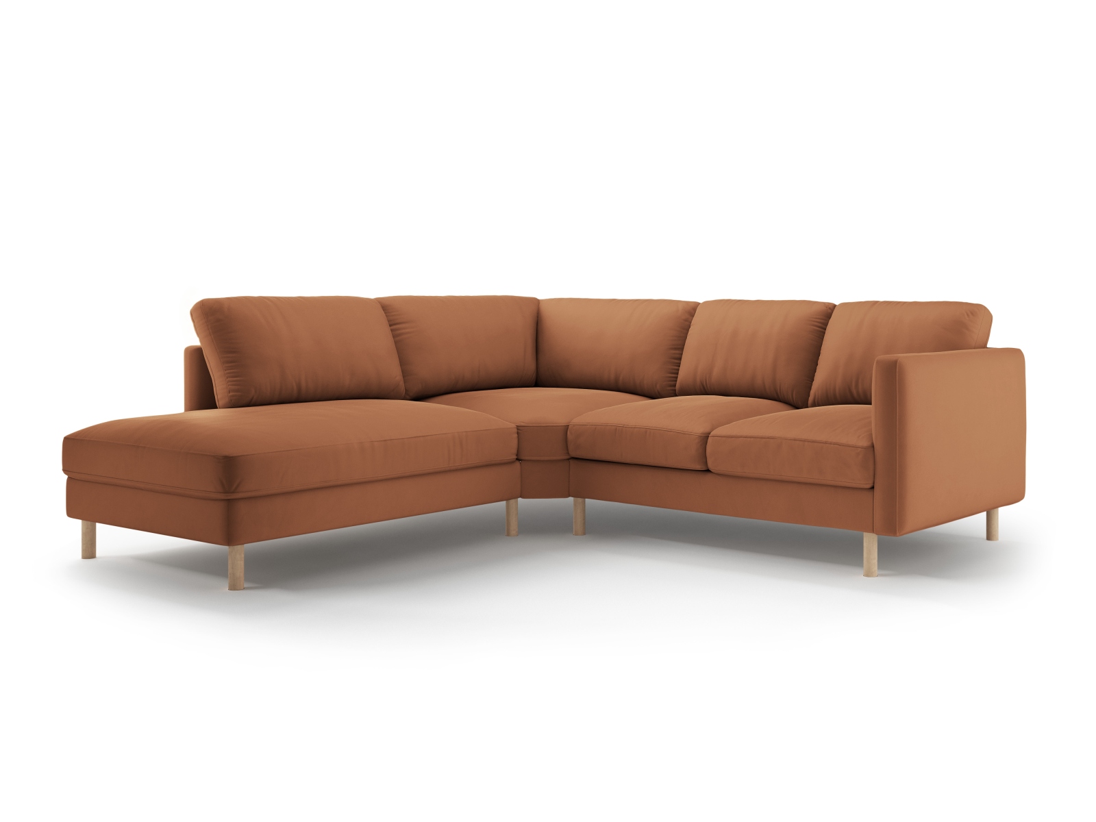 Micadoni Symmetrisches Ecksofa Eden 4-Sitzer Links Samt Honig