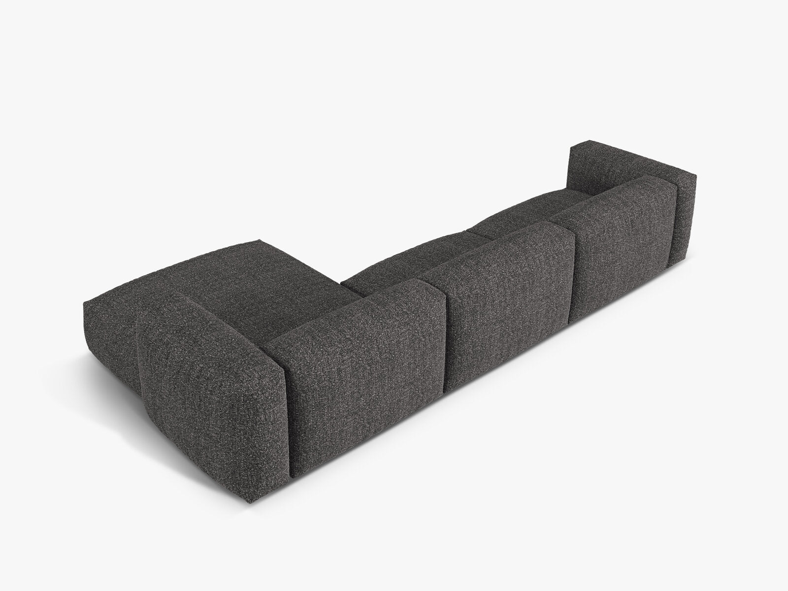 Micadoni Ecksofa Martina 3-Sitzer Rechts Boucle Monet Anthrazit
