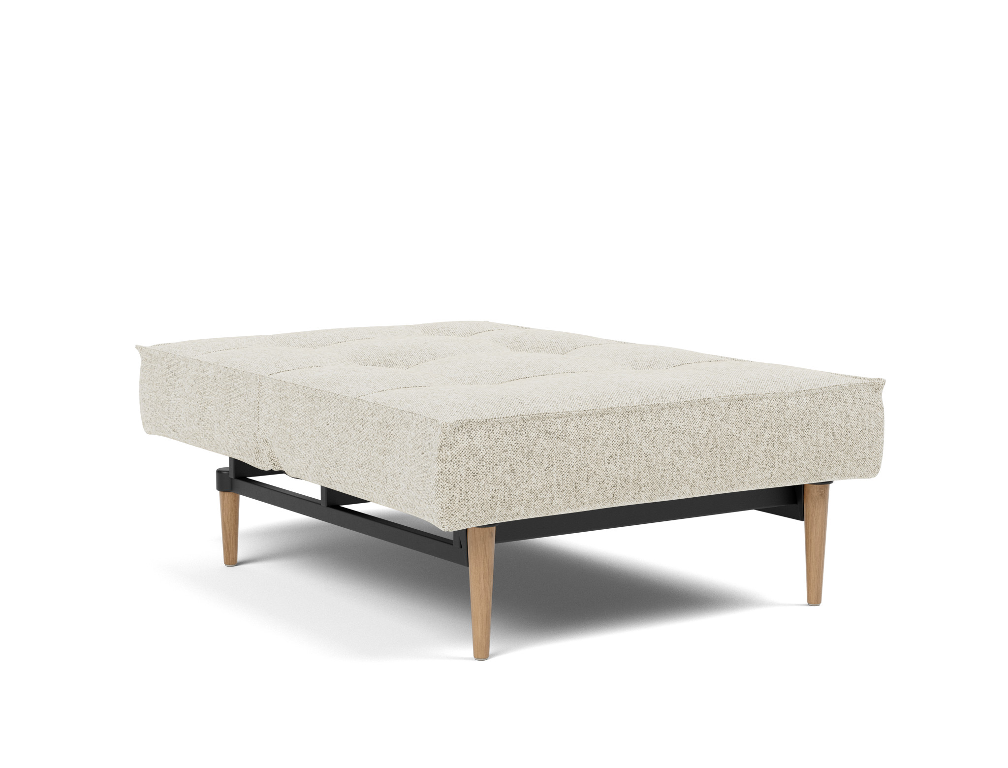 Sessel Splitback Strukturierter Stoff Taura 357-Off-White Beine Styletto Eiche hell