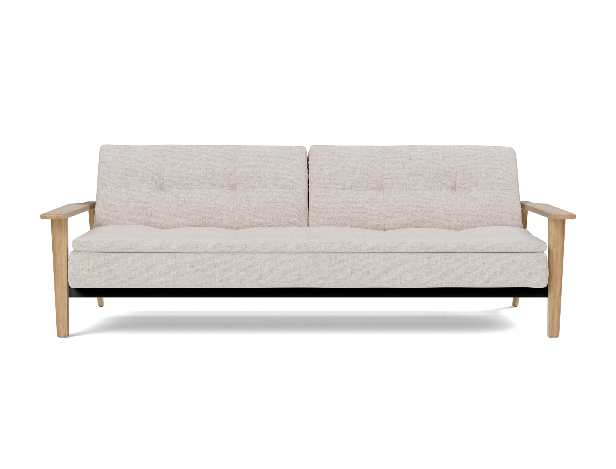 Schlafsofa Dublexo Frej Strukturierter Stoff Weda 300-Weda-Sand