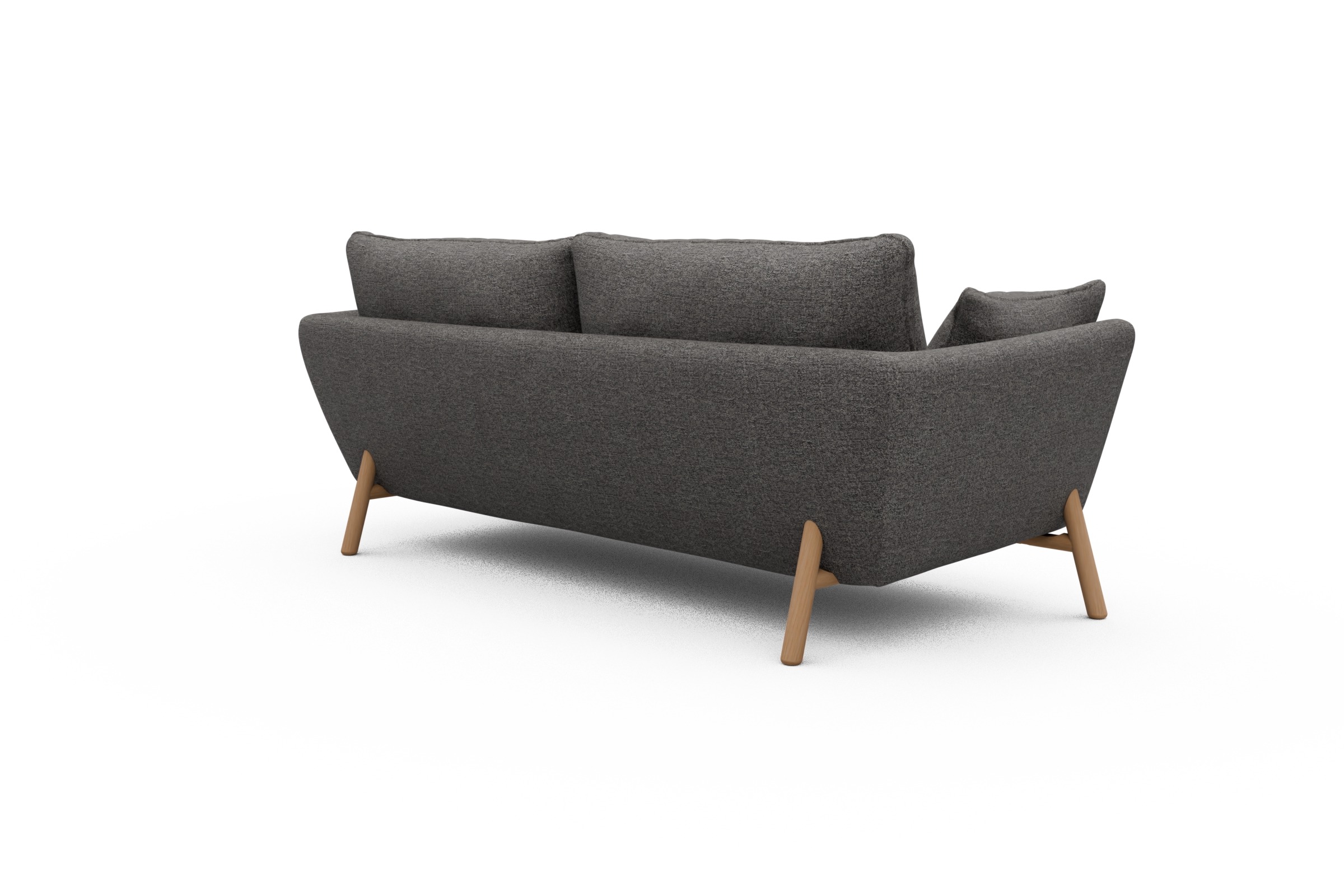 Sofa Emil 3-Sitzer Beinfarbe Eiche Natur Carreno-Salt-and-Pepper