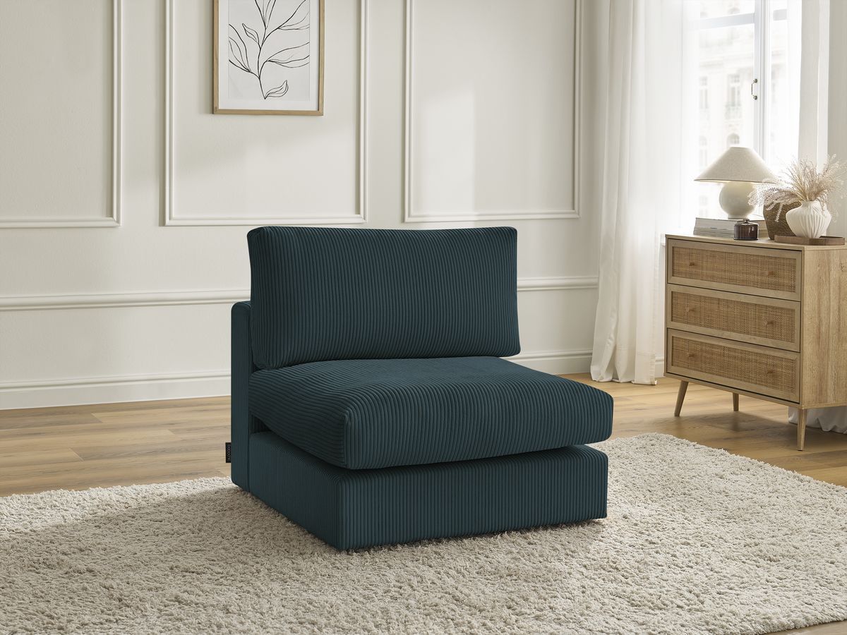 Bobochic Paris Sofamodul 1-Sitzer Cordsamt Dunkelblau