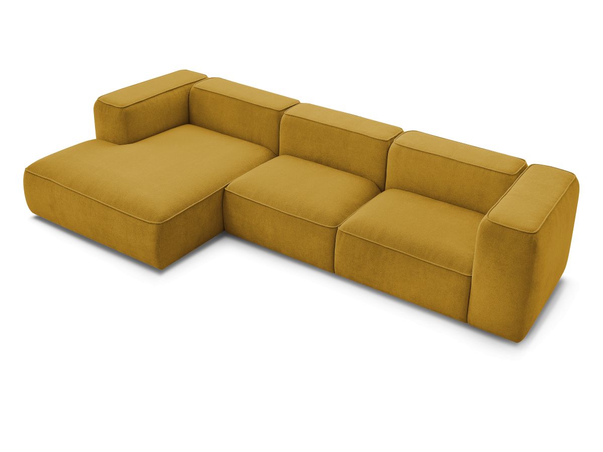 Bobochic Zephyr Ecksofa 349 × 165 cm Strukturstoff Gelb Ecke links