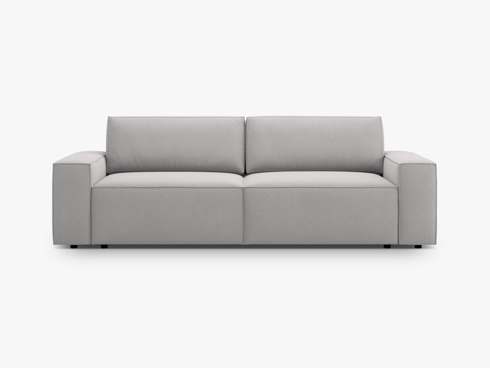Micadoni Schlafsofa Jodie 3-Sitzer Strukturierter Stoff Megan Hellgrau
