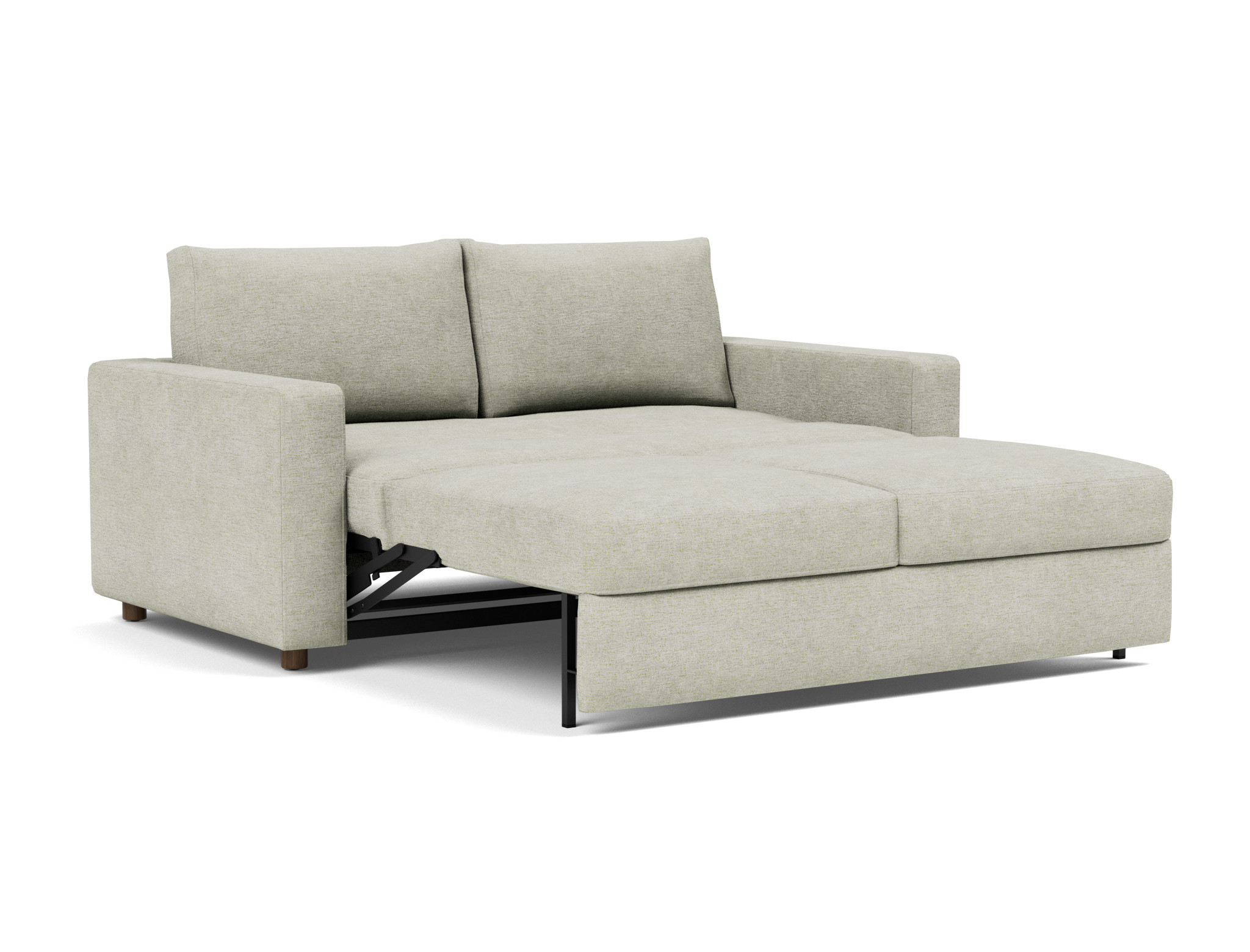 Schlafsofa Neah mit Standard-Armlehnen 160 Flachgewebe Avella 280-Sand