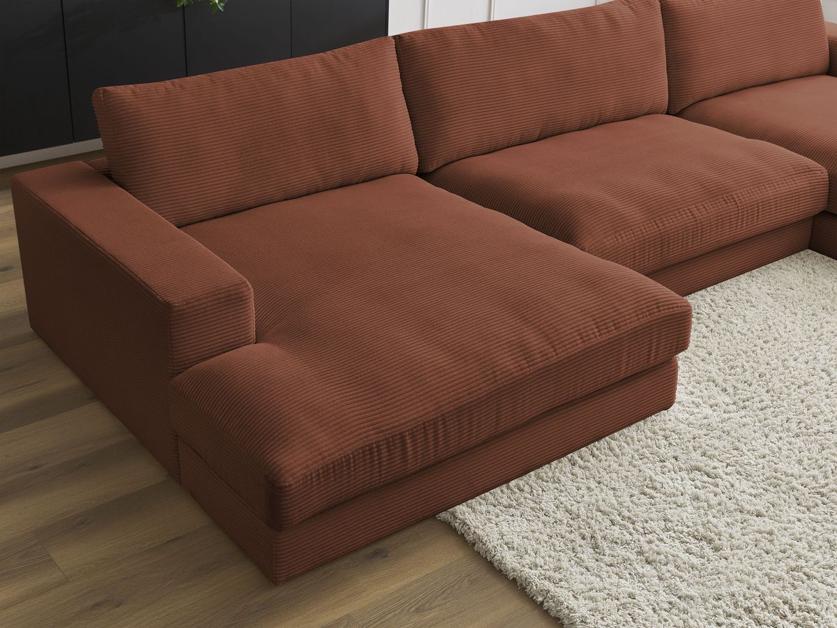 Bobochic Leonard Wohnlandschaft 349 × 159 cm Cordsamt Orange