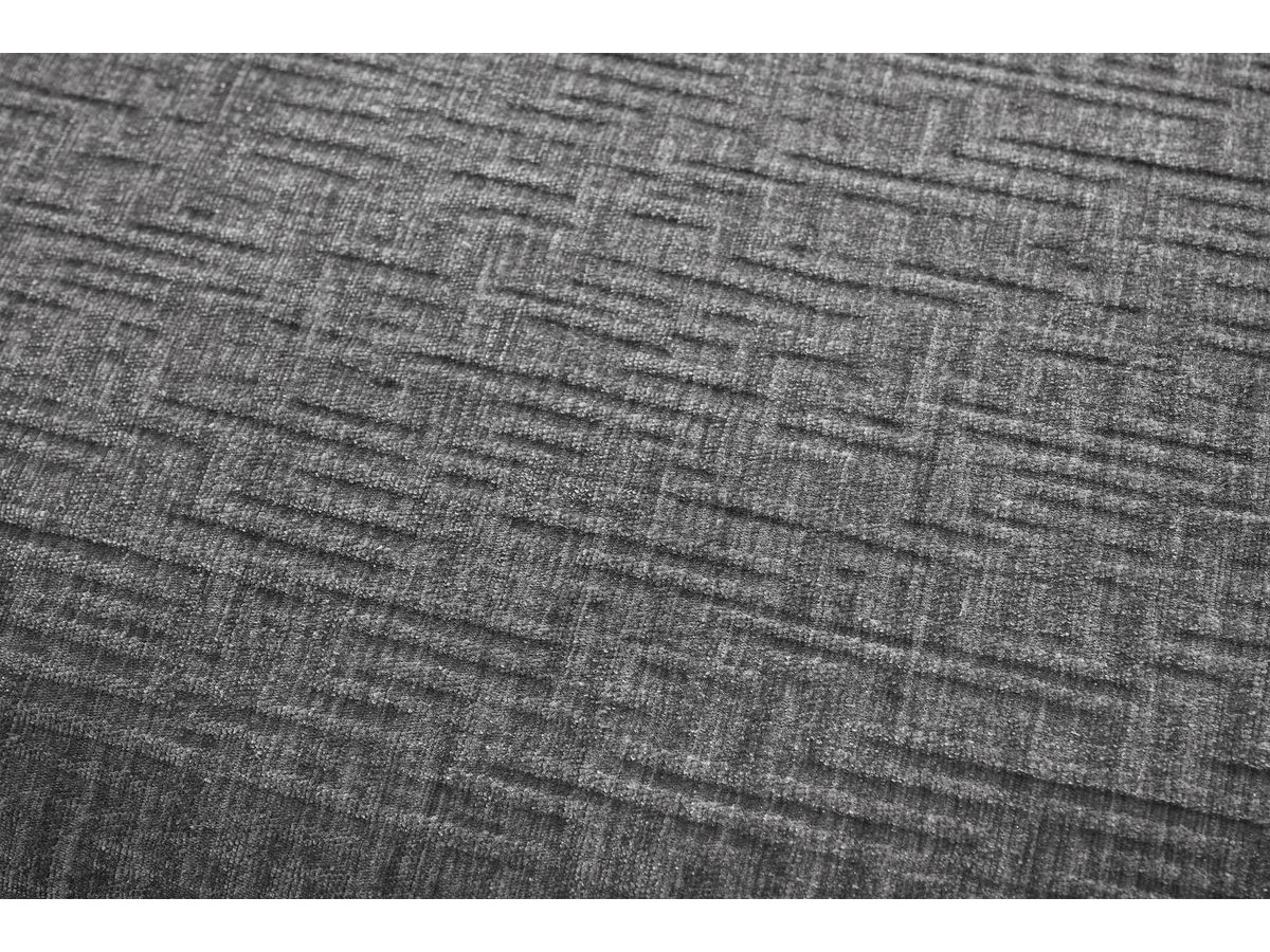 Bobochic Megeve Ecksofa mit Pouf Strukturstoff Dunkelgrau Ecke links