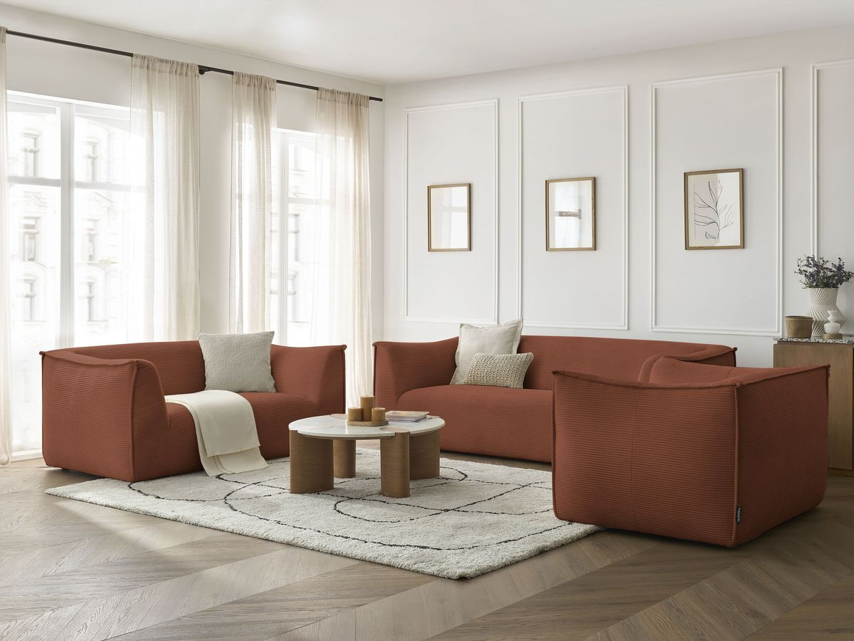 Bobochic Giorgia Sofa 5-Sitzer 534 × 100 cm Cordsamt Orange