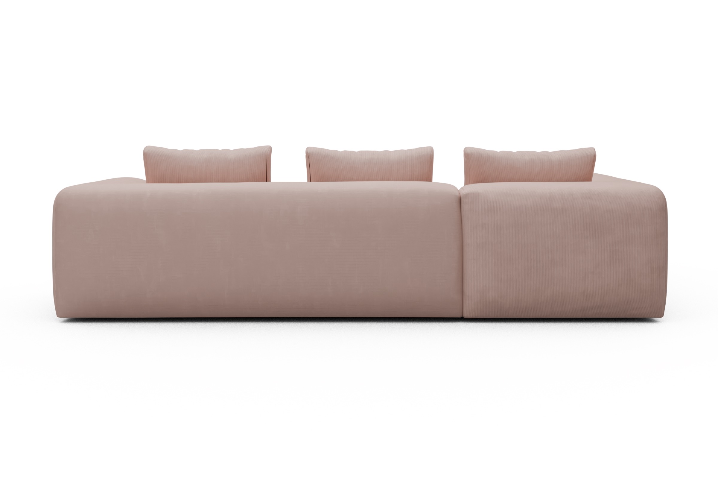 Ecksofa Fred 2x 2,5-Sitzer links offen Cordufine-Blush