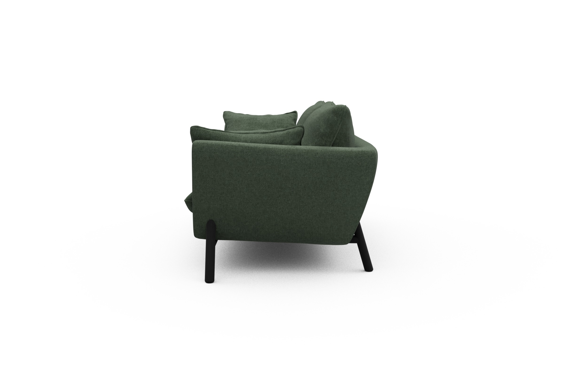 Sofa Emil 2-Sitzer Beinfarbe Eiche Schwarz Casone-Forest-Green