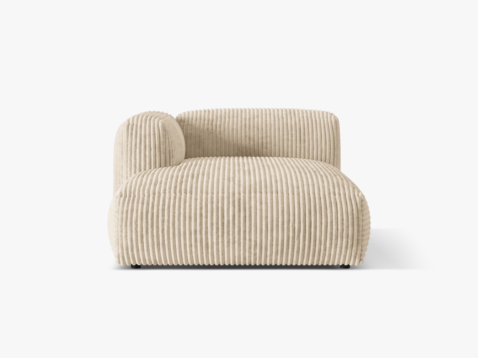Micadoni Recamiere Martina 1-Sitzer Links Kord Tilia Helles Beige