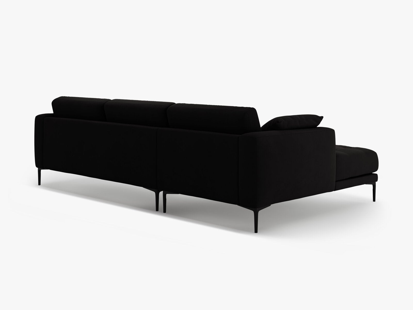 Micadoni Ecksofa Bemy 3-Sitzer Links Samt Schwarz
