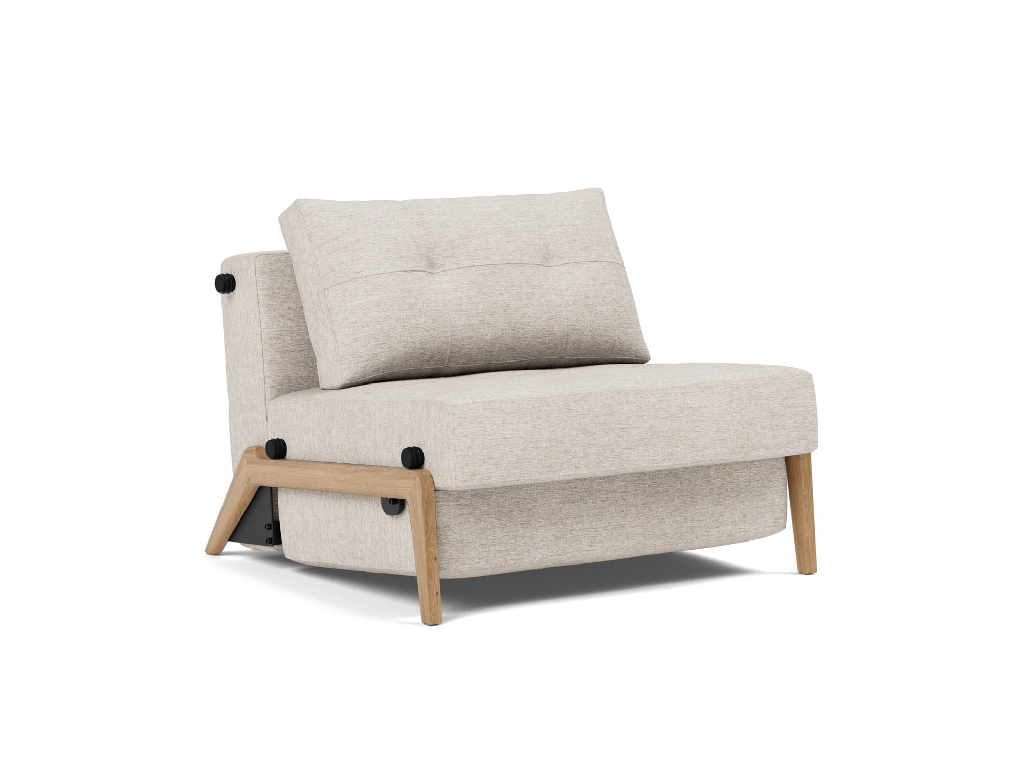 Schlafsessel Cubed 90 Chenille Yuveno 470-Natural Beine Eiche