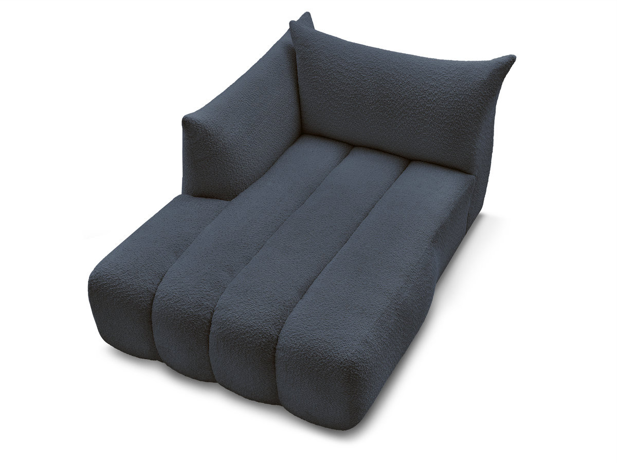 Bobochic Azra Méridienne-Modul Bouclé-Stoff Dunkelblau Ecke links