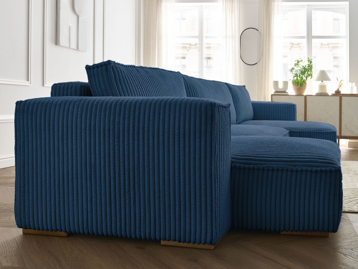 Bobochic Chelsea Wohnlandschaft Breitcord weich Dunkelblau