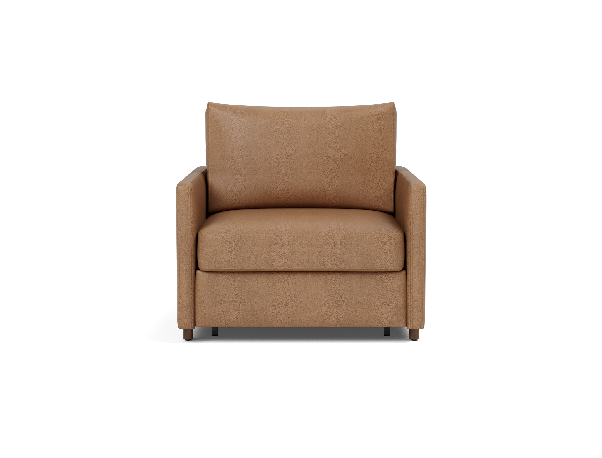 Schlafsessel Neah mit Slim-Armlehnen Lederoptik Faunal 551-Brown