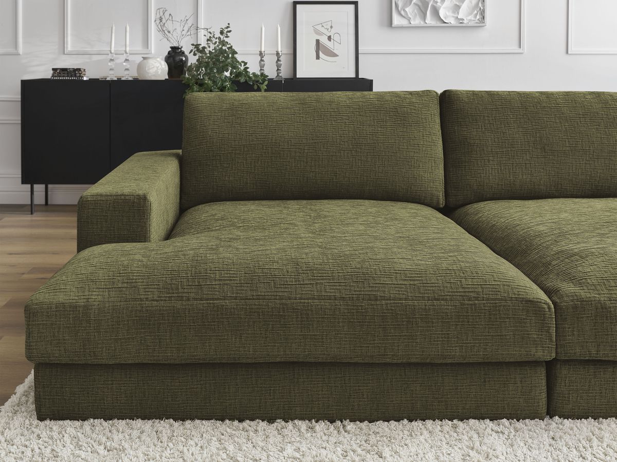 Bobochic Leonard Sofa 4-Sitzer 234 × 159 cm Strukturstoff Grün