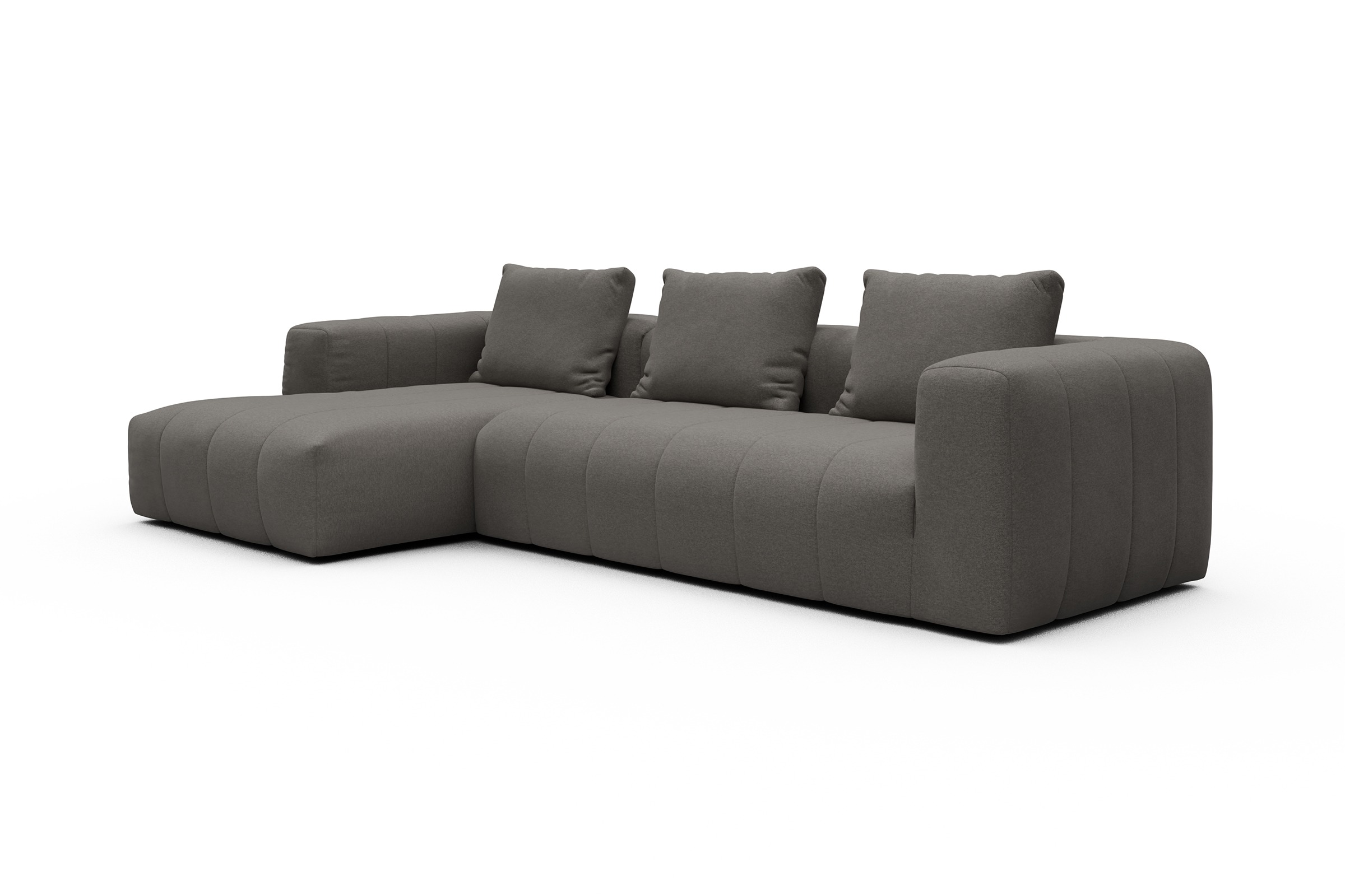 Ecksofa Hugo 2,5-Sitzer Armlehne rechts mit Chaiselongue Satya-Taupe