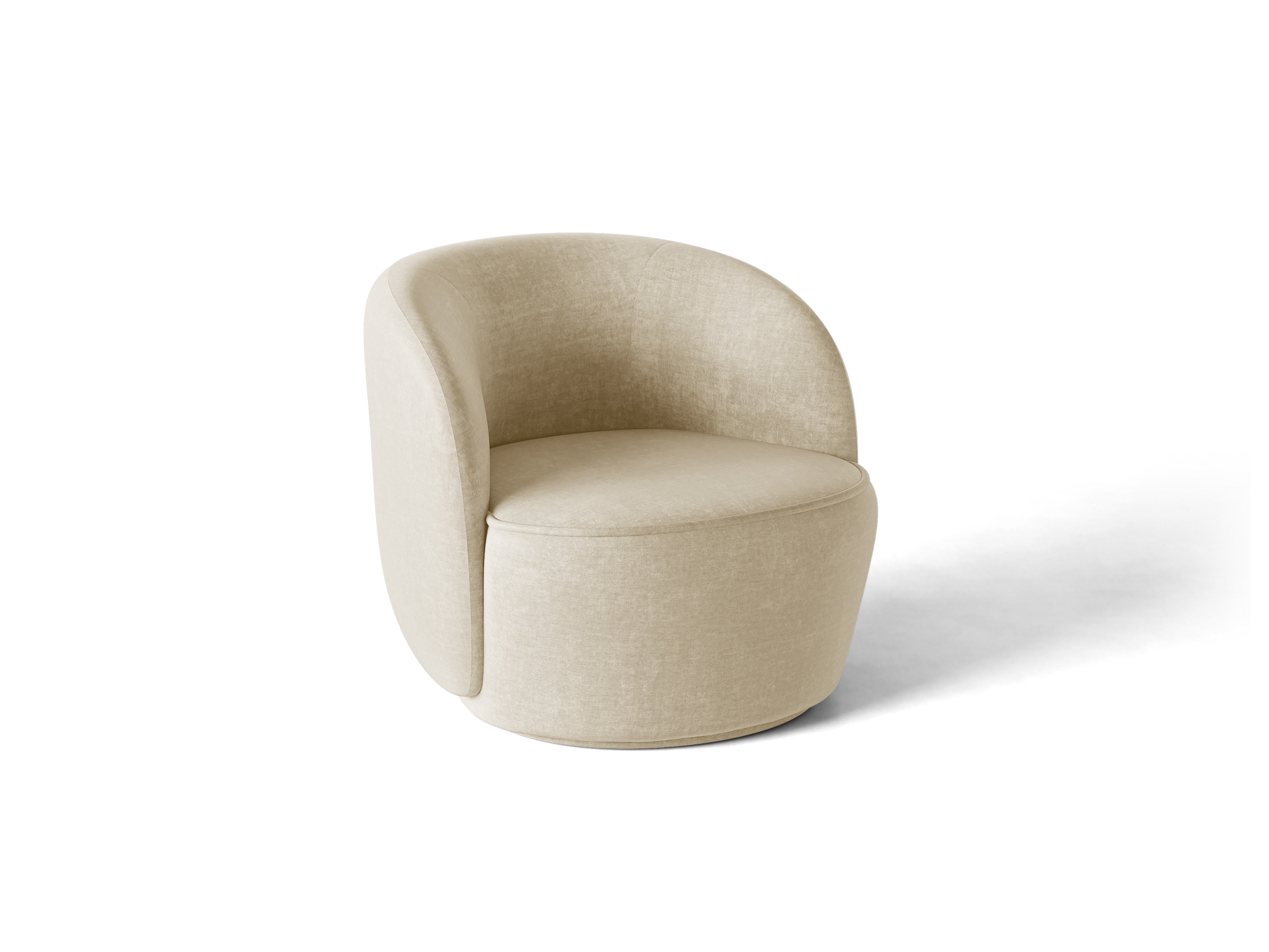 Micadoni Jonas Drehbarer Sessel Samt Vogue Helles Beige