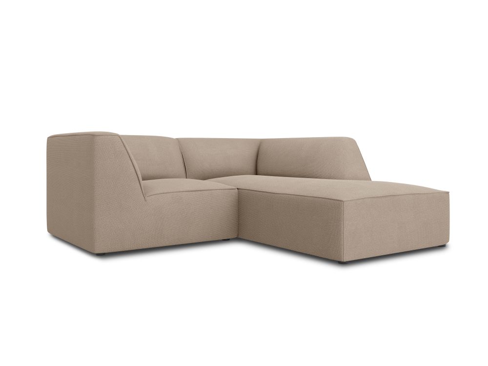 Cosmopolitan Design Ecksofa Siena 3-Sitzer Strukturierter Stoff Ottawa Dunkelbeige Rechts