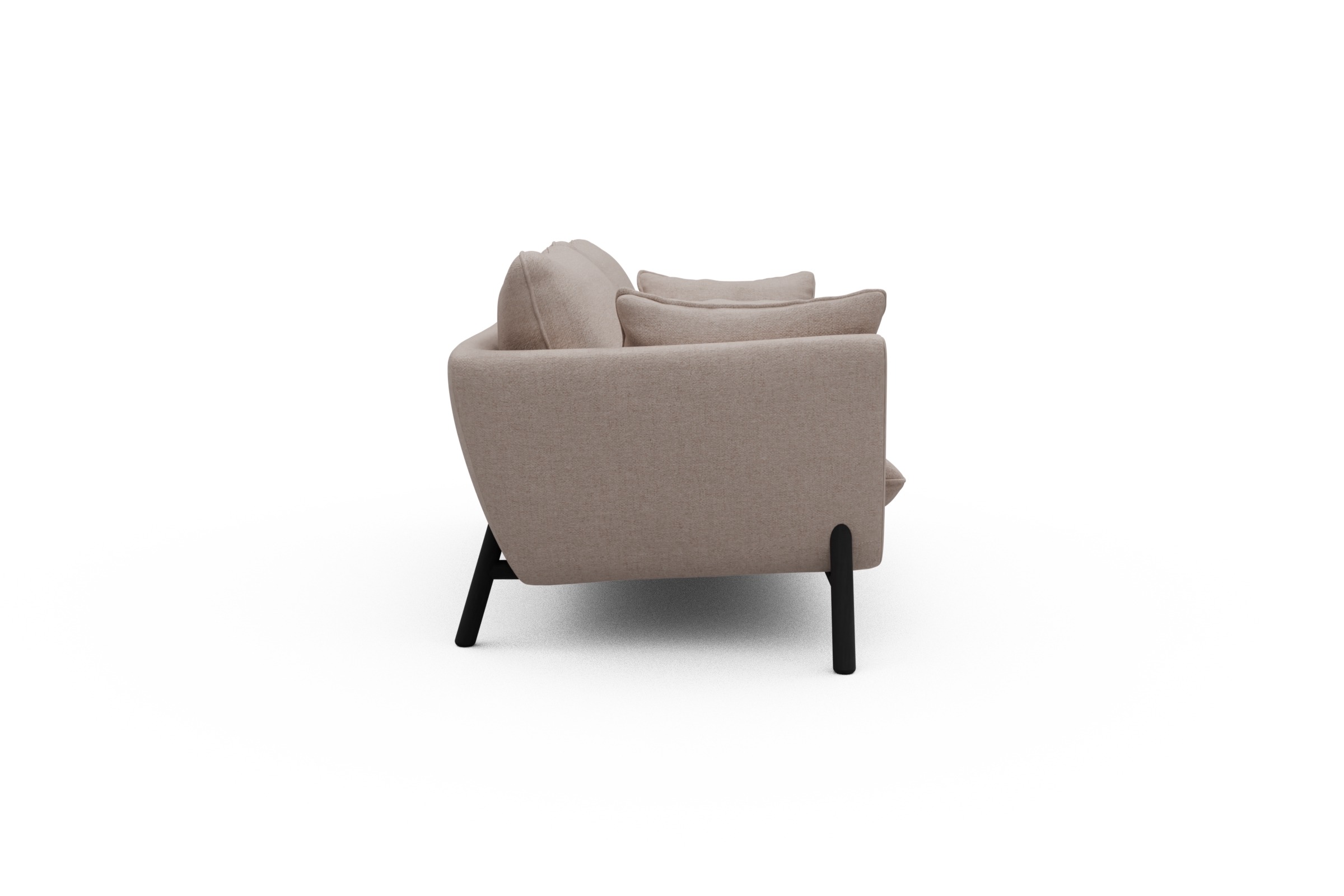 Sofa Emil 2-Sitzer Beinfarbe Eiche Schwarz Weda-Sand