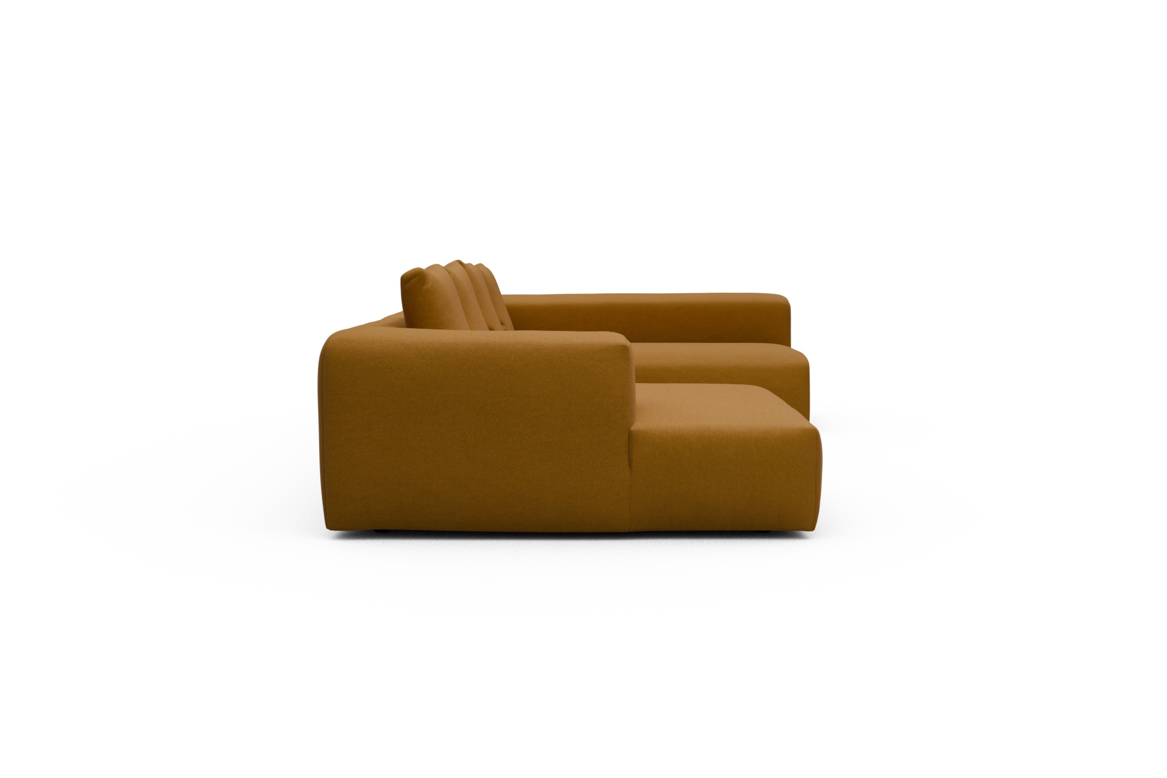Wohnlandschaft Fred Chaiselongue links mit 2-Sitzer und lange Armlehne rechts Satya-Ocre