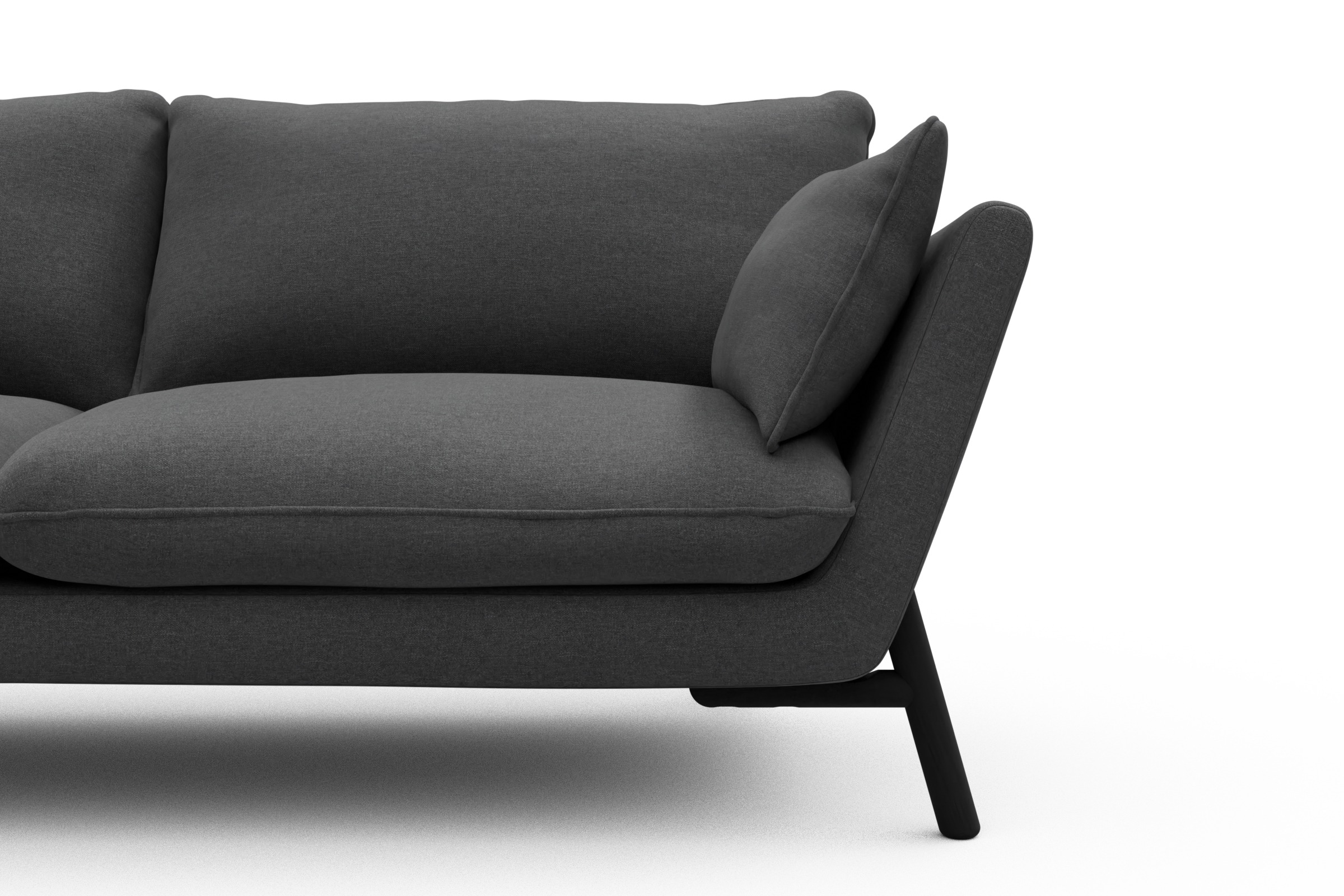 Sofa Emil 2-Sitzer Beinfarbe Eiche Schwarz Satya-Zinc