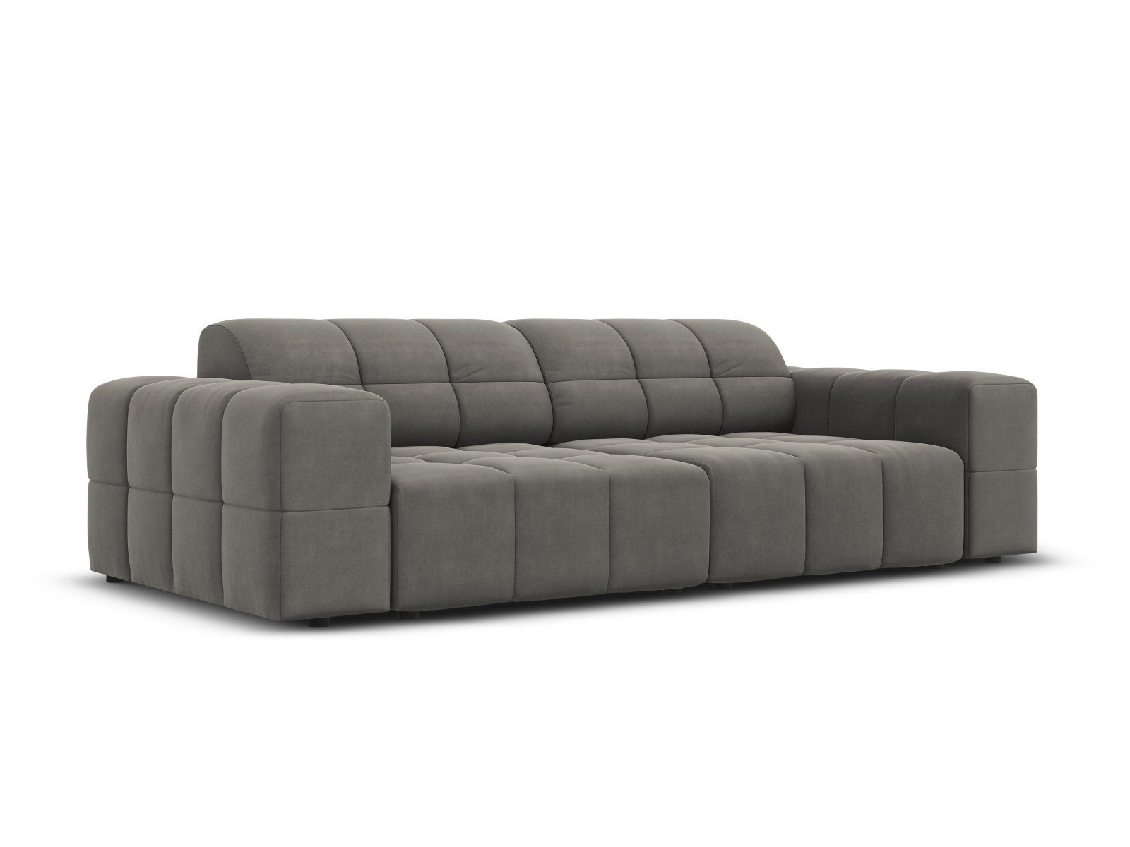 Cosmopolitan Design Sofa Chicago 3-Sitzer Samt Bluvel Hellgrau
