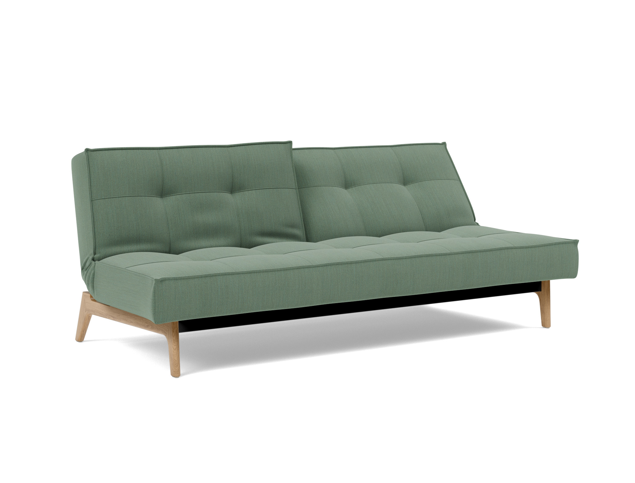 Schlafsofa Splitback Flachgewebe Elegance 518-Green Beine Eiche
