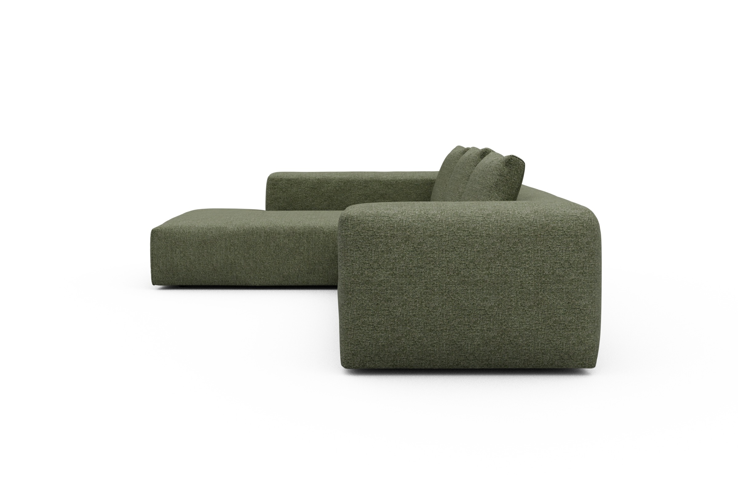 Ecksofa Fred Relax-Ecke links mit 2,5-Sitzer Carreno-Vivid-Green