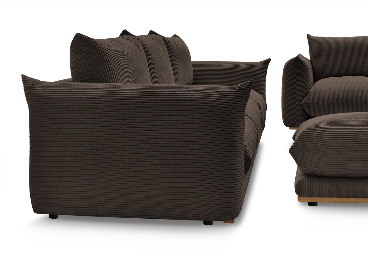 Bobochic Ernest Sofa 5-Sitzer mit Pouf Cordsamt Braun