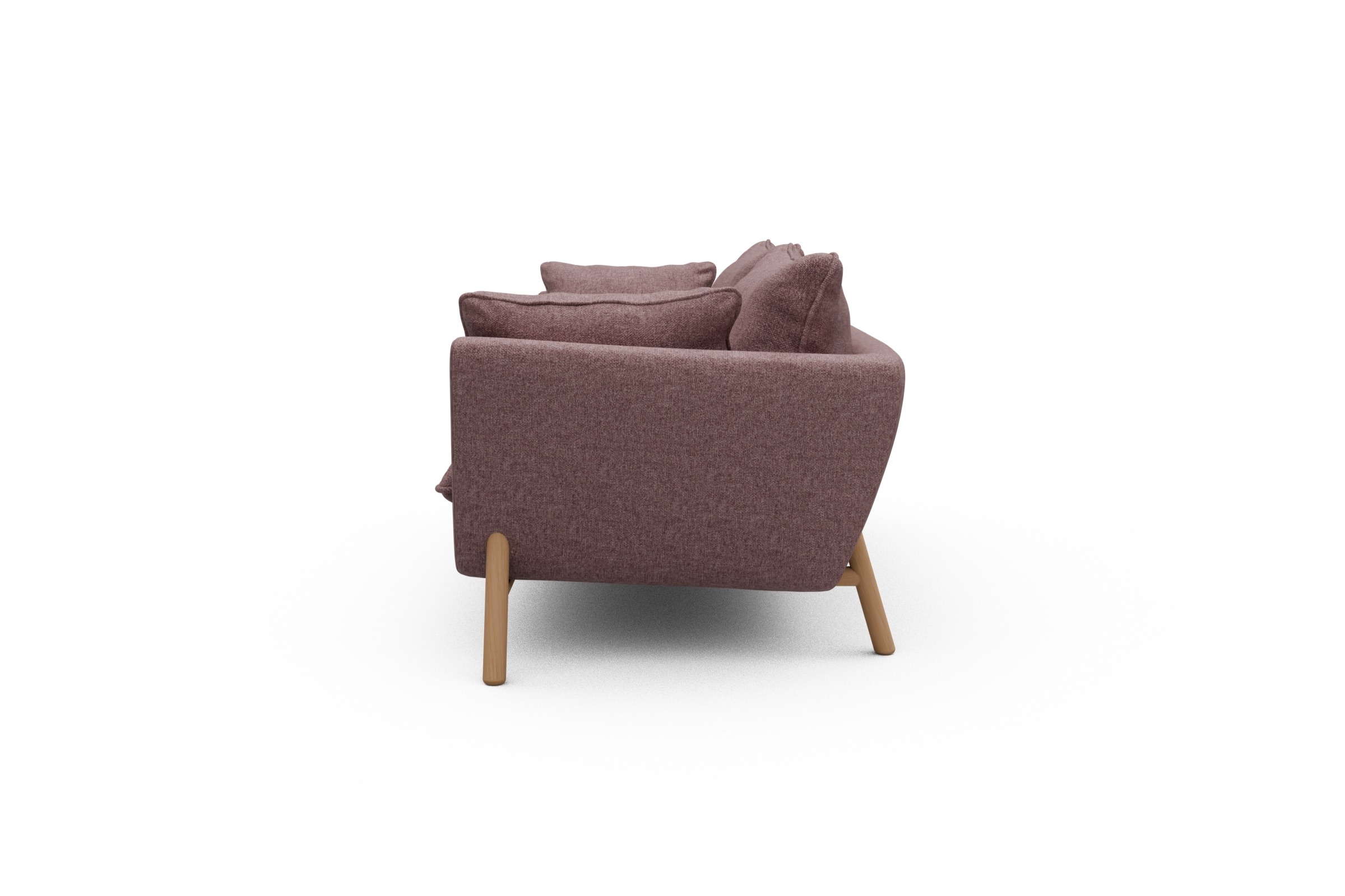 Sofa Emil PREMIUM 3-Sitzer Beinfarbe Eiche Natur Sama-Flamingo