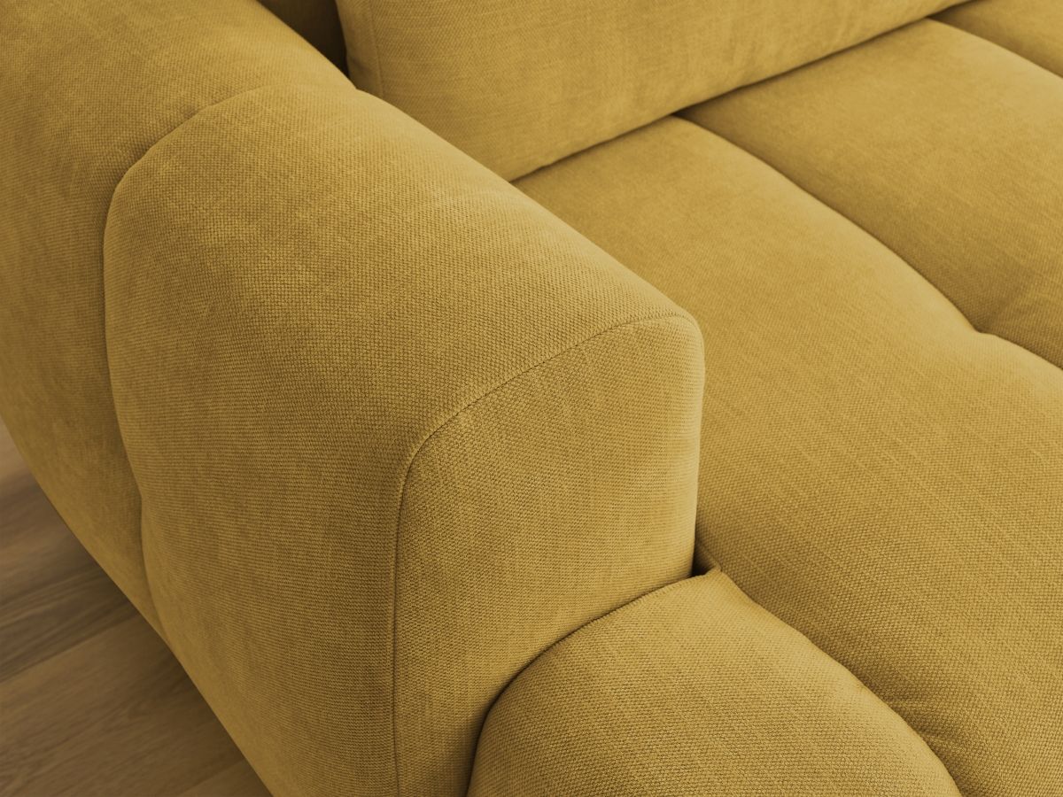 Bobochic Fuji Ecksofa mit Schlaffunktion und Bettkasten 292 × 160 cm Stoff Gelb Ecke rechts