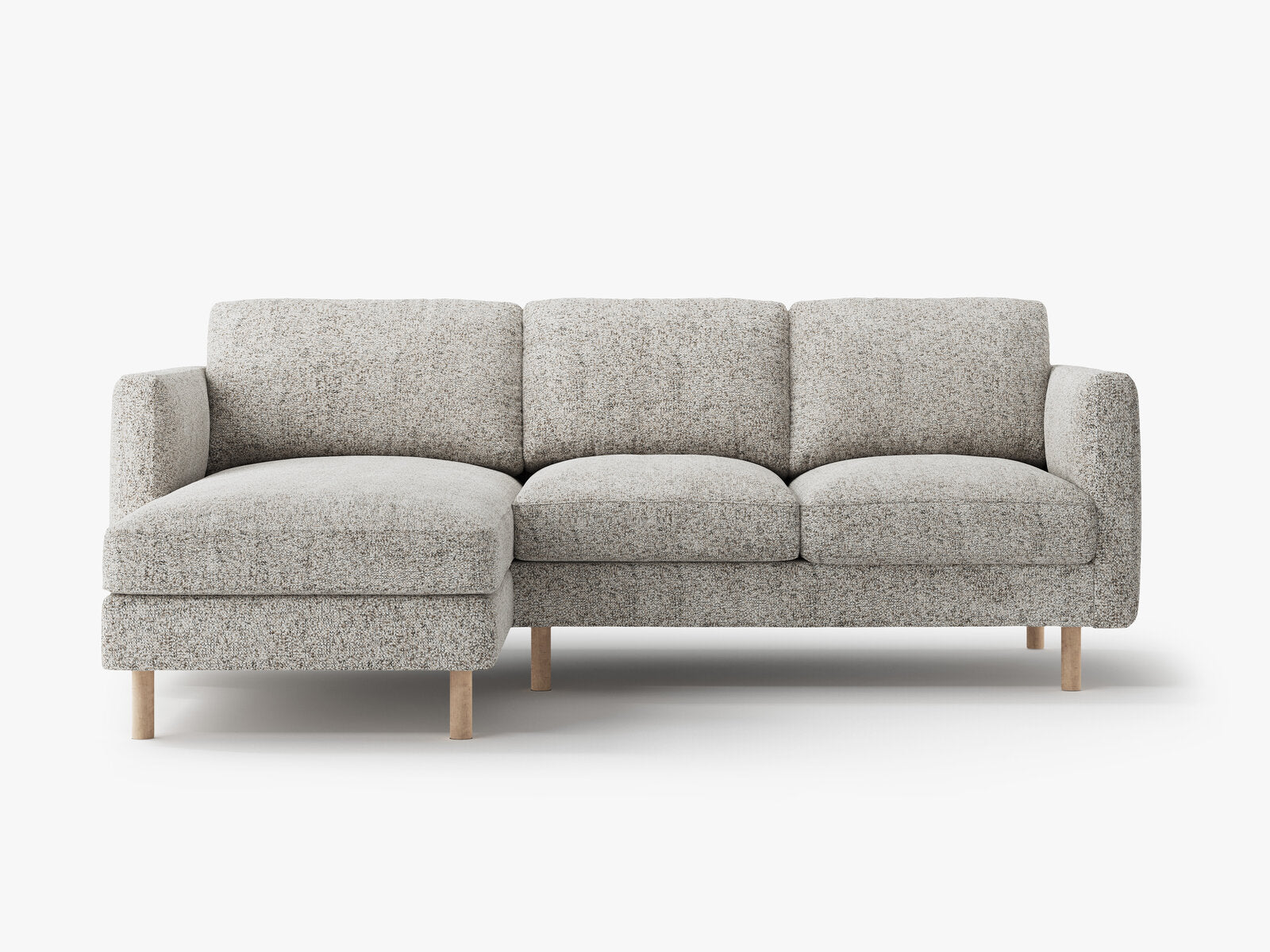 Micadoni Ecksofa Eden 3-Sitzer Links Strukturierter Stoff Beige Melange