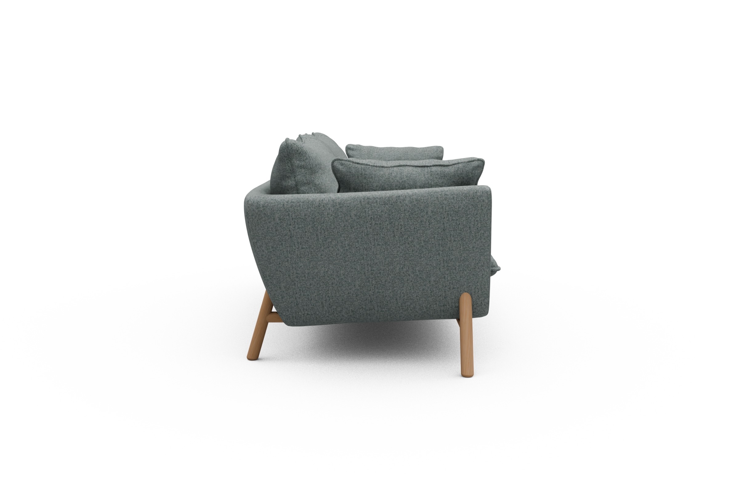 Sofa Emil PREMIUM 3-Sitzer Beinfarbe Eiche Natur Casone-Light-Mixed-Green