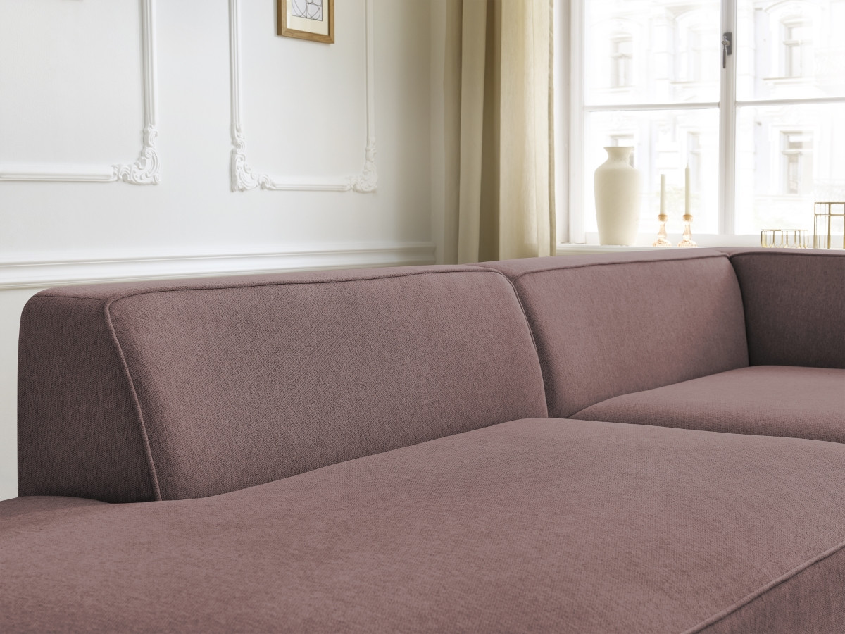 Bobochic Rousseau Ecksofa Melange-Stoff Rosa Ecke rechts