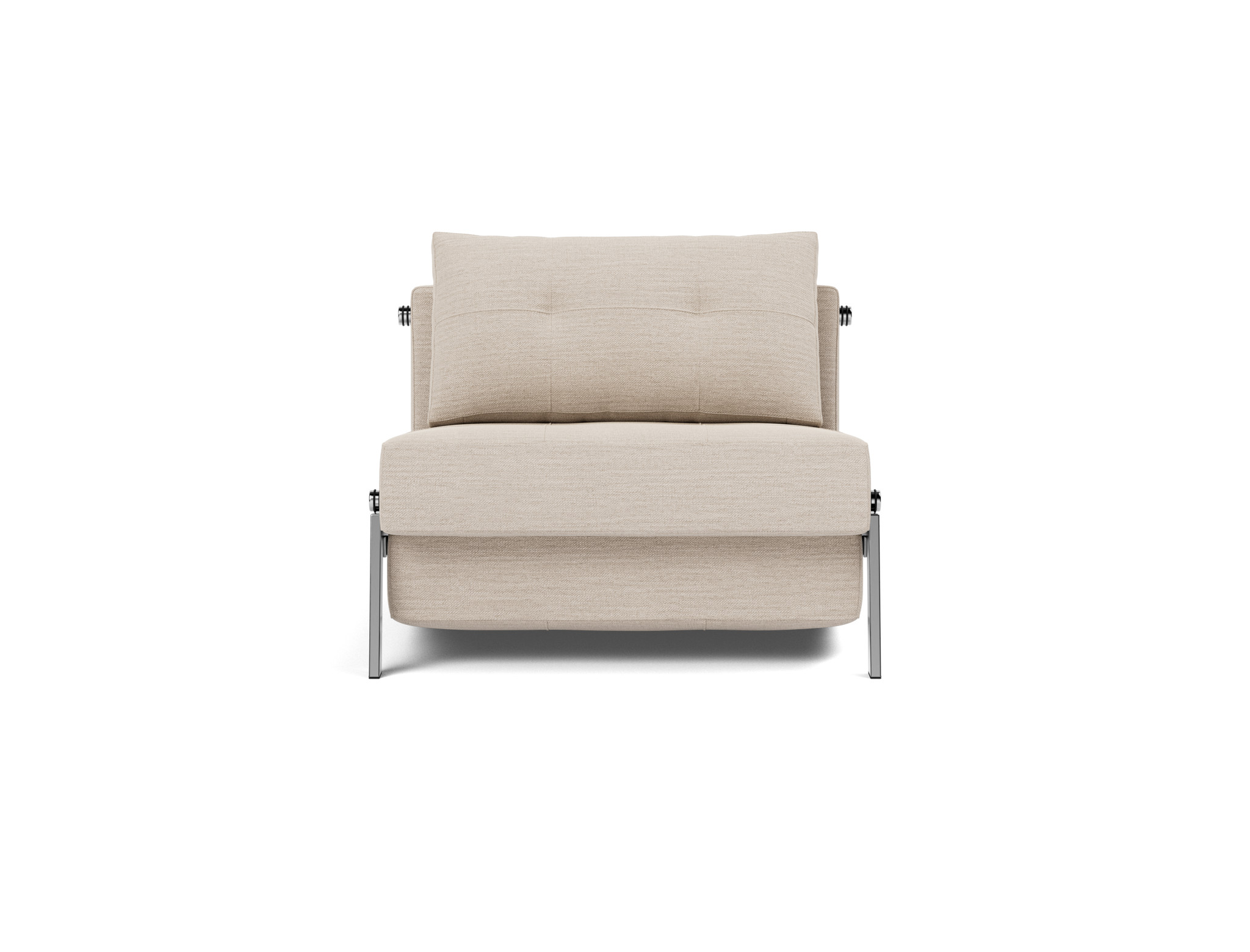 Schlafsessel Cubed 90 Webstoff Blida 612-Sand-Grey Beine Chrom