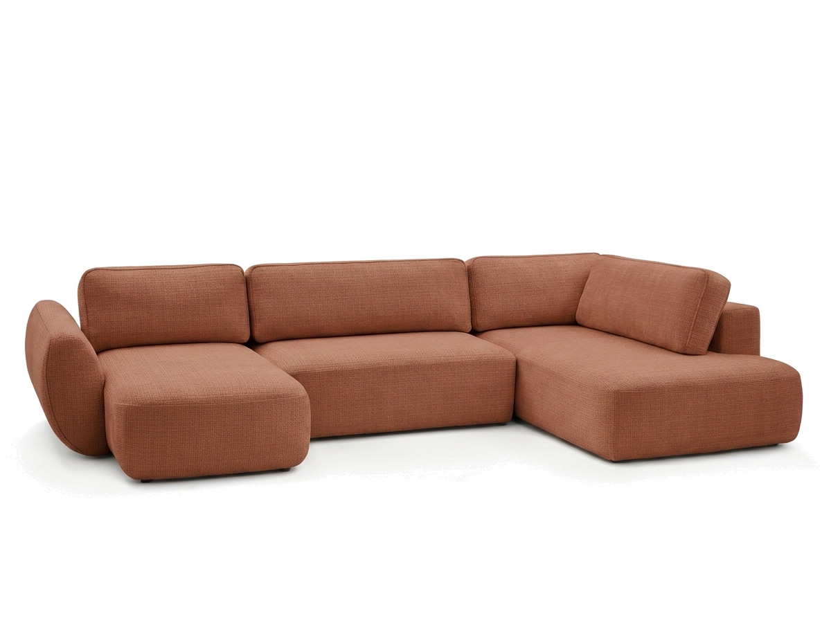 Bobochic Denise Wohnlandschaft Strukturstoff Orange Ecke links