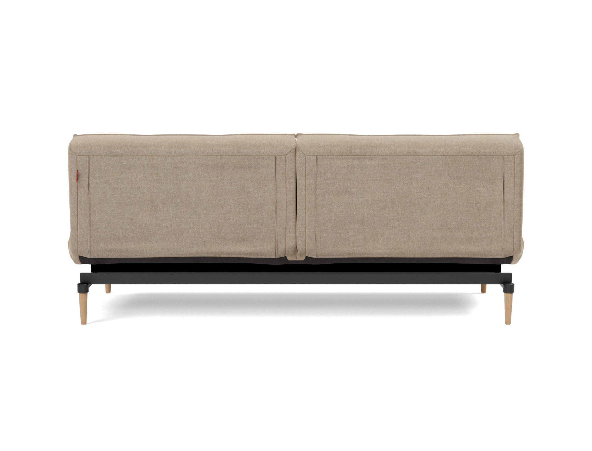 Schlafsofa Splitback Flachgewebe Phobos 587-Mocha Beine Styletto Eiche hell