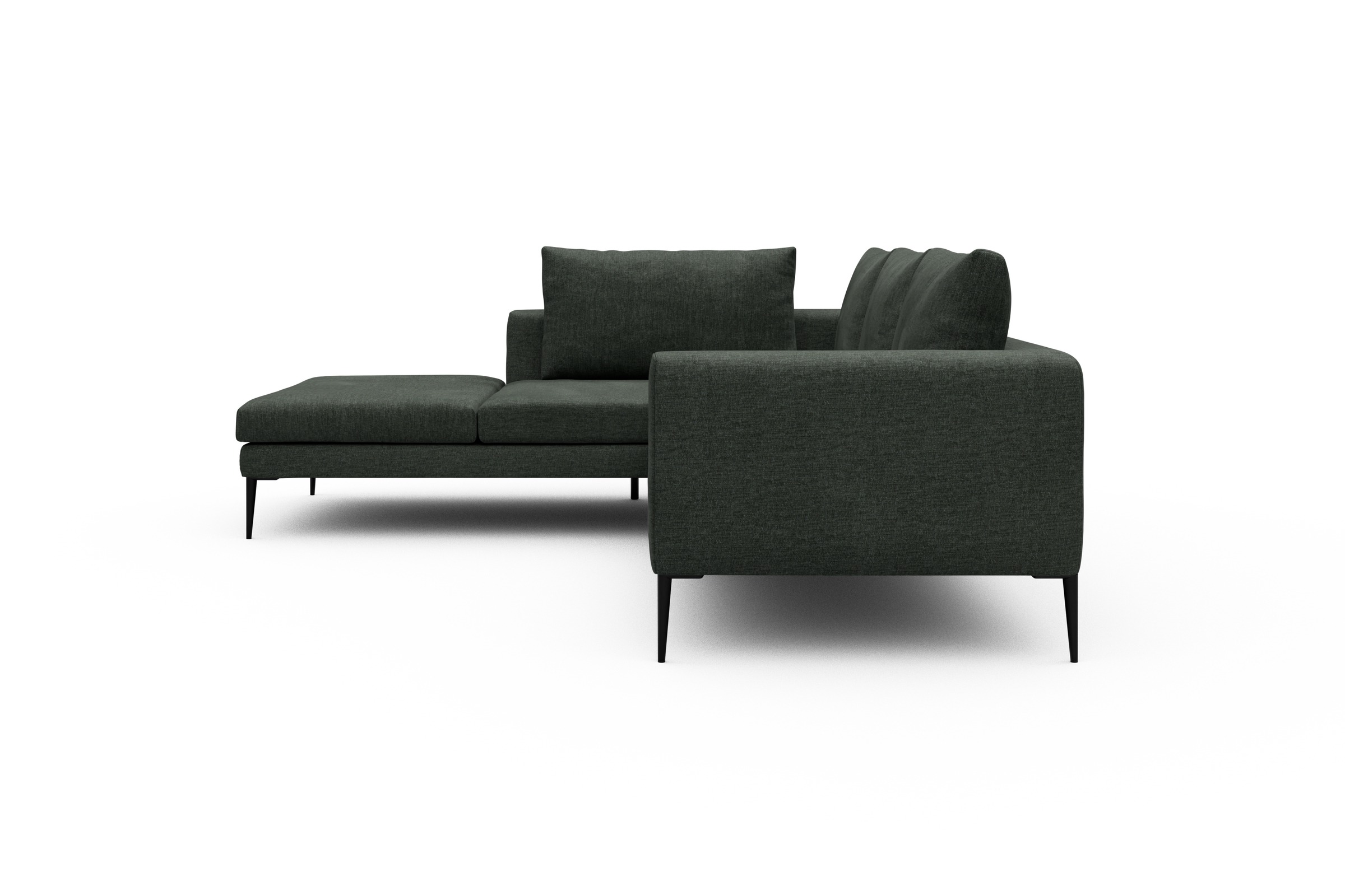 Ecksofa Paul Relax-Ecke links mit 2-Sitzer Aivi-Pine-Green
