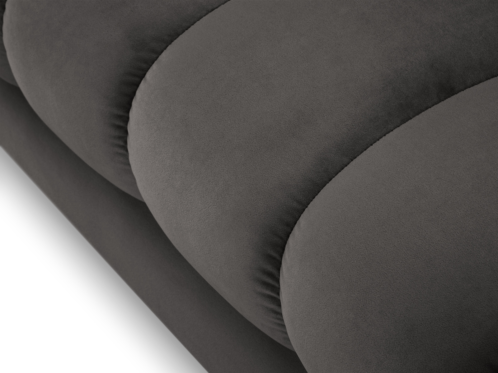 Cosmopolitan Design Chaiselongue Bali Samt Bluvel Dunkelgrau Melange Links Beine Schwarzes Metall