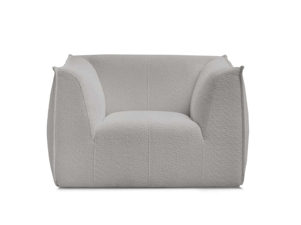 Bobochic Giorgia Sessel Bouclé-Stoff Hellgrau