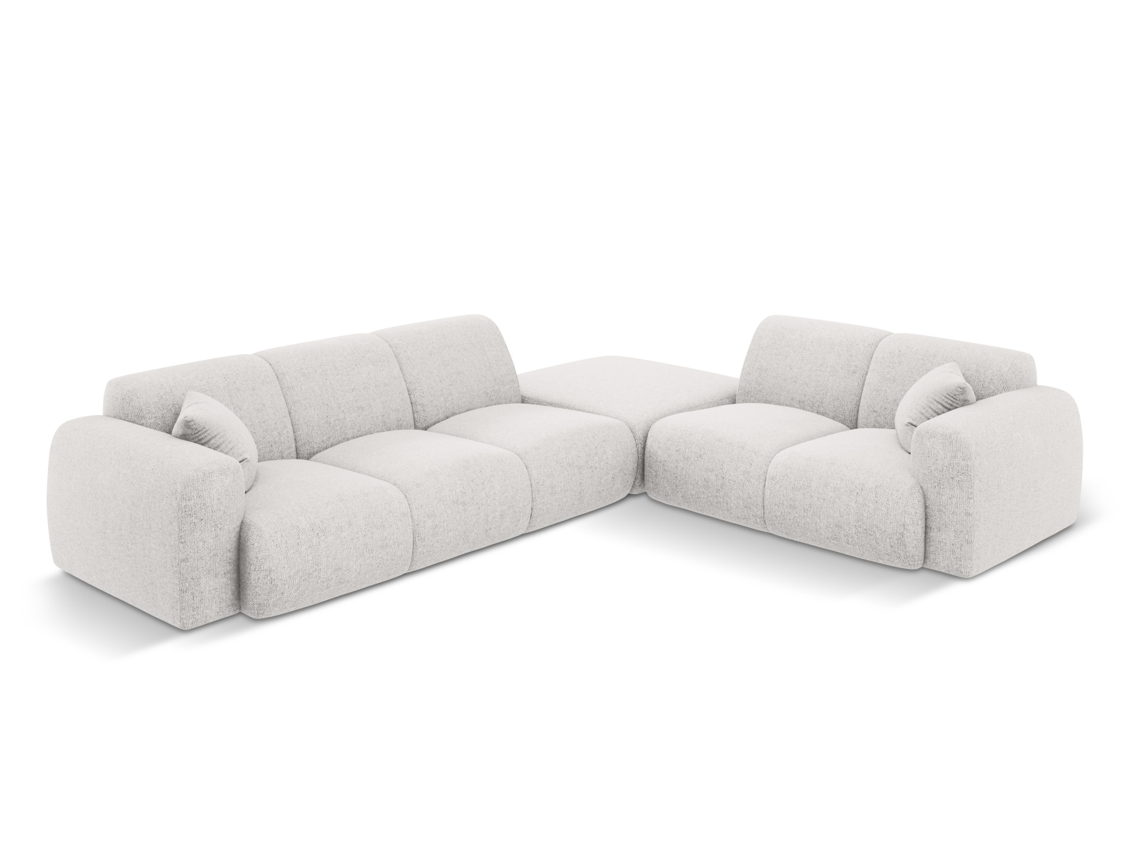 Cosmopolitan Design Ecksofa Nolio 4-Sitzer offen Chenille Haga Hellgrau Rechts
