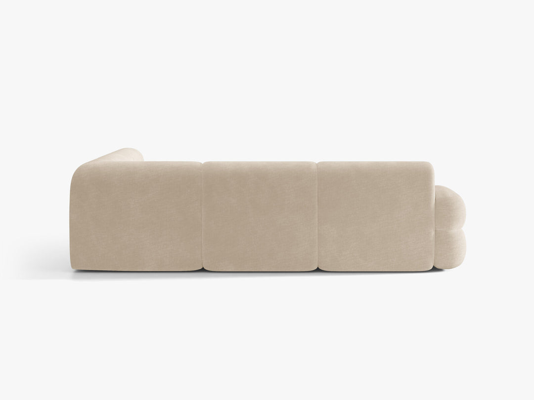 Micadoni Neo Modulares symmetrisches Ecksofa Chenille Golden Helles Beige