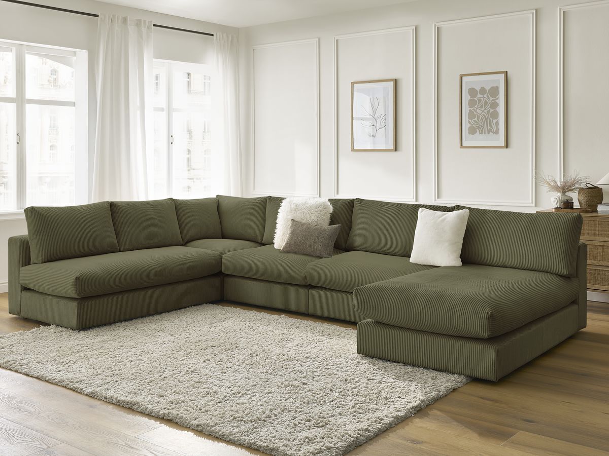 Bobochic Paris Ecksofa Cordsamt Grün