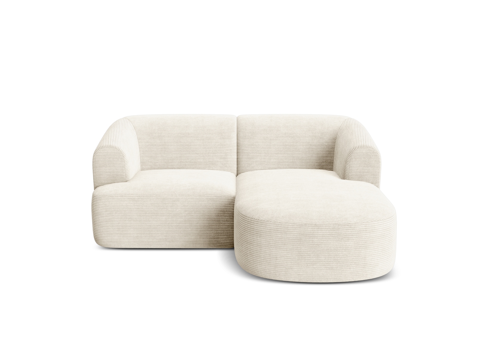 Cosmopolitan Design Ecksofa Campi 3-Sitzer Kord Lincoln D Helles Beige Rechts